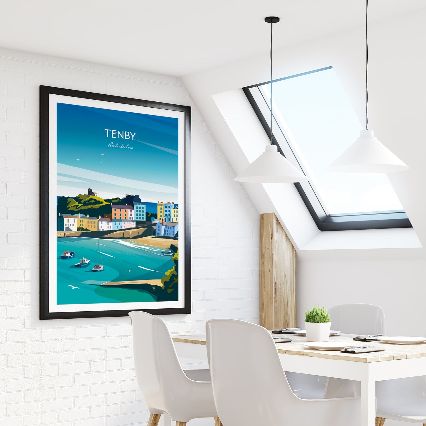 Wales Tenby Wall Art Print, Apartment Home Decor.