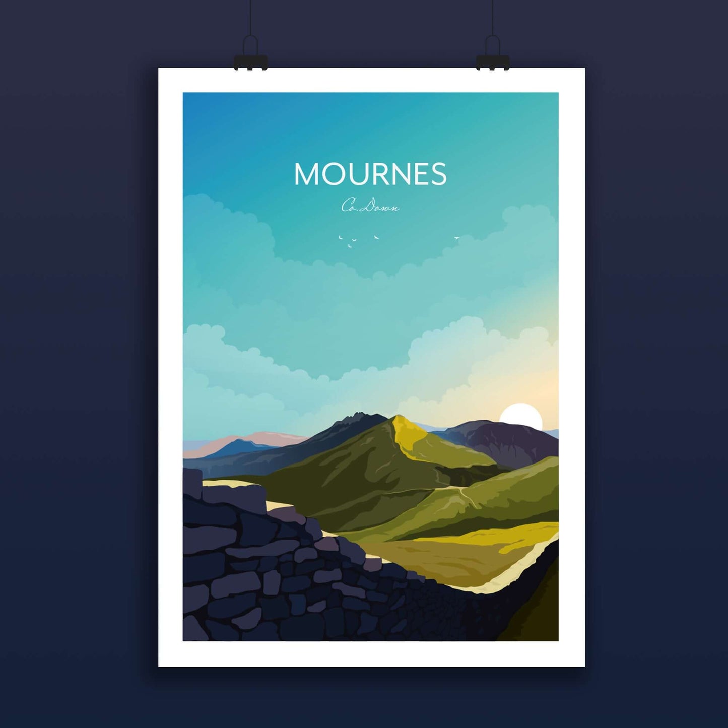 Mourne Mountains Wall Art Print Northern Ireland