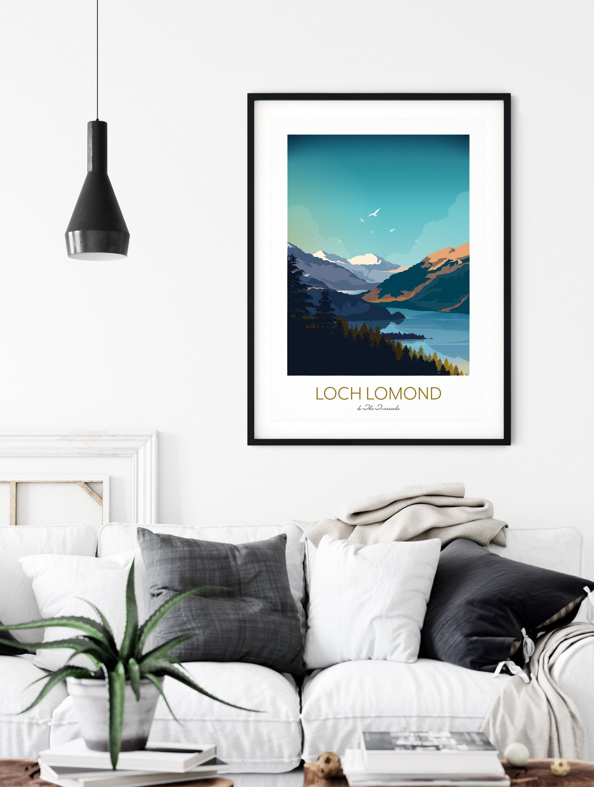 Loch Lomond Wall Art Print in Living Room