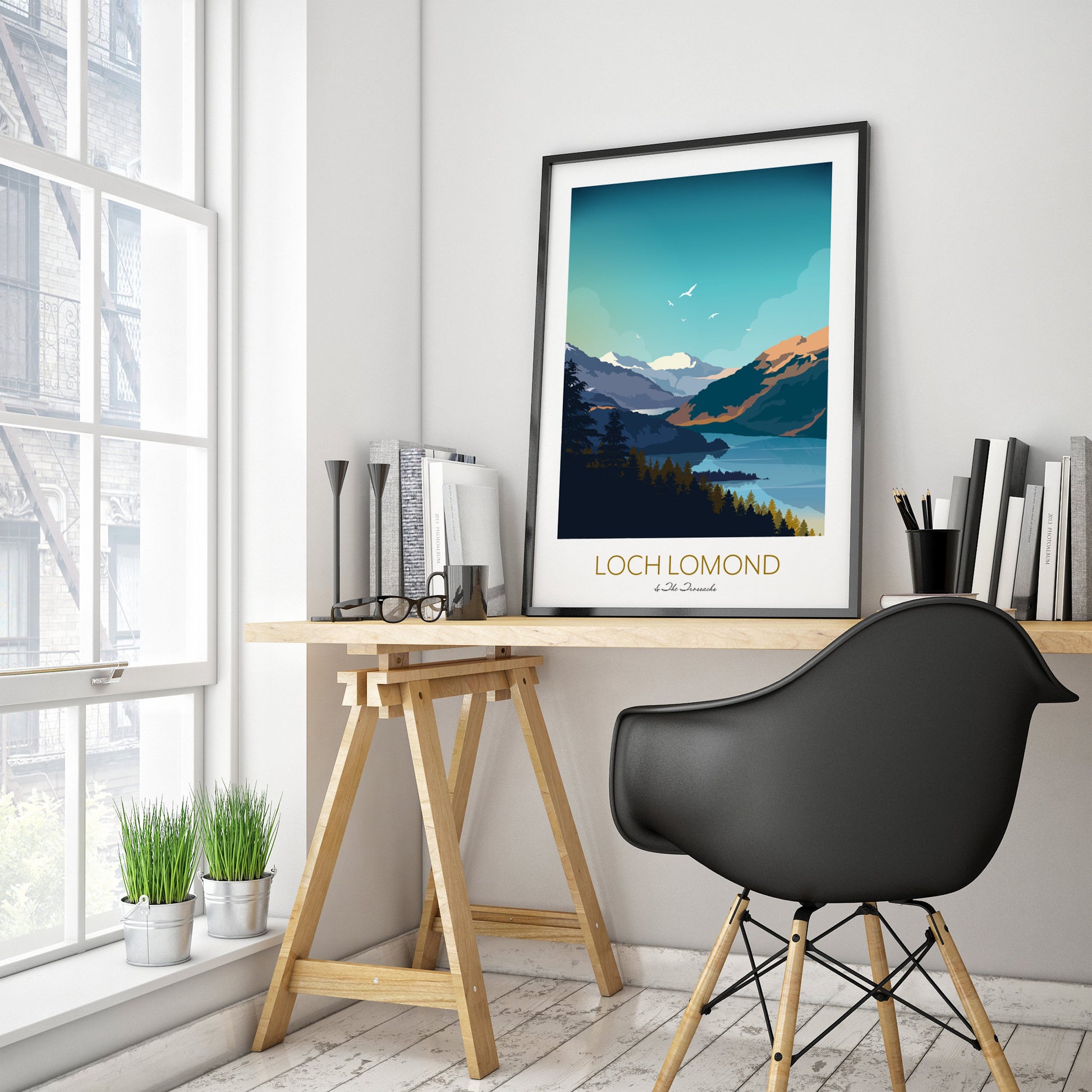 Loch Lomond Wall Art Print in Study