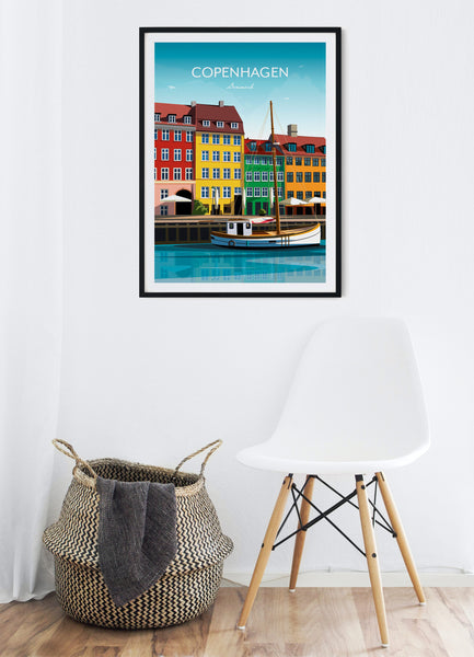Nyhavn Copenhagen Print - Bright Colours and a Cool Sea Breeze Palette