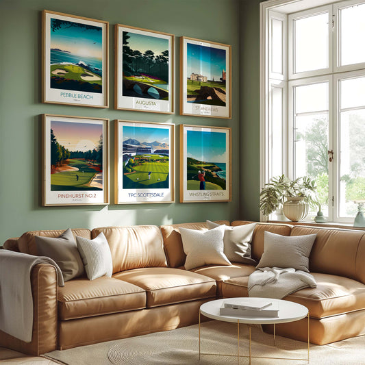 Golf Decor Ideas: Elevate Your Space with Iconic Golf Course Prints, Maps and Players.