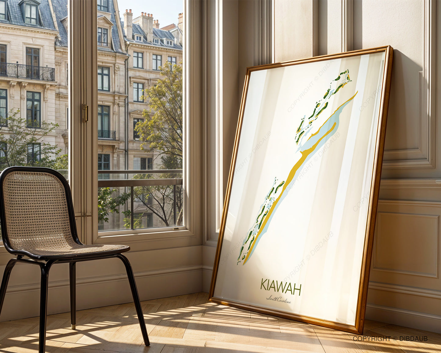 Kiawah Ocean Course Golf Course Map Print, South Carolina