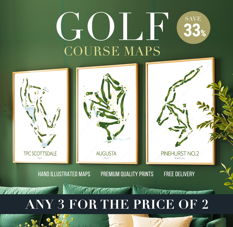 Golf Course Map Prints – Dibdaub