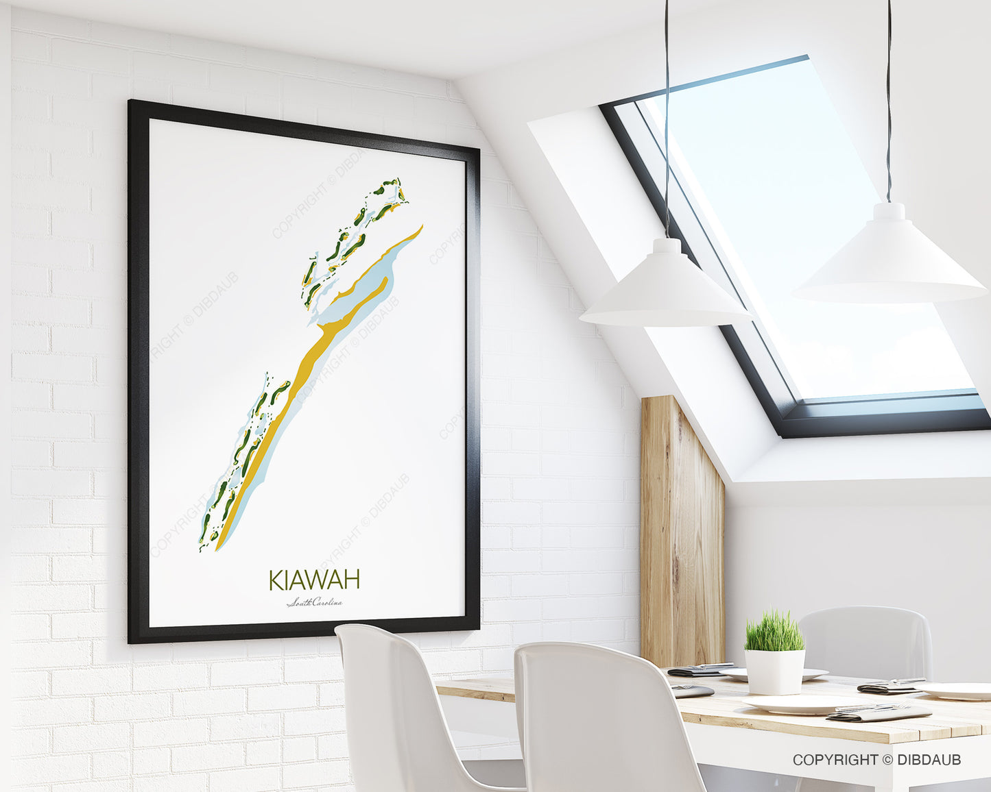 Kiawah Ocean Course Golf Course Map Print, South Carolina