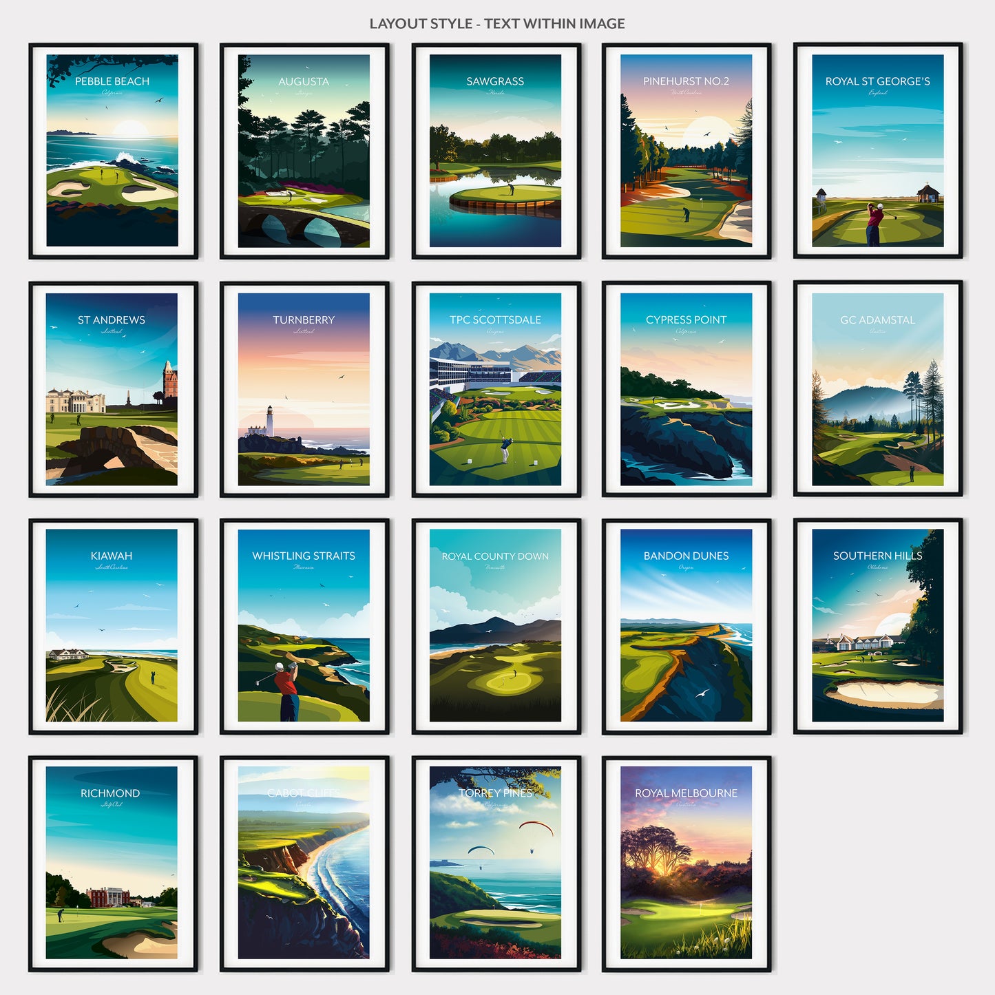 Golf prints wall art.