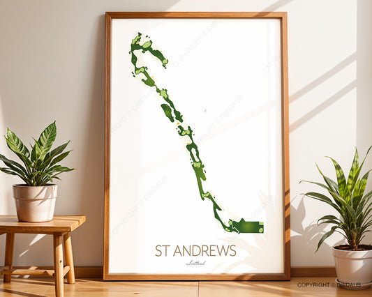 St Andrews Old Course Golf Map
