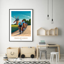 Load image into Gallery viewer, Paris Roubaix Cycling Print

