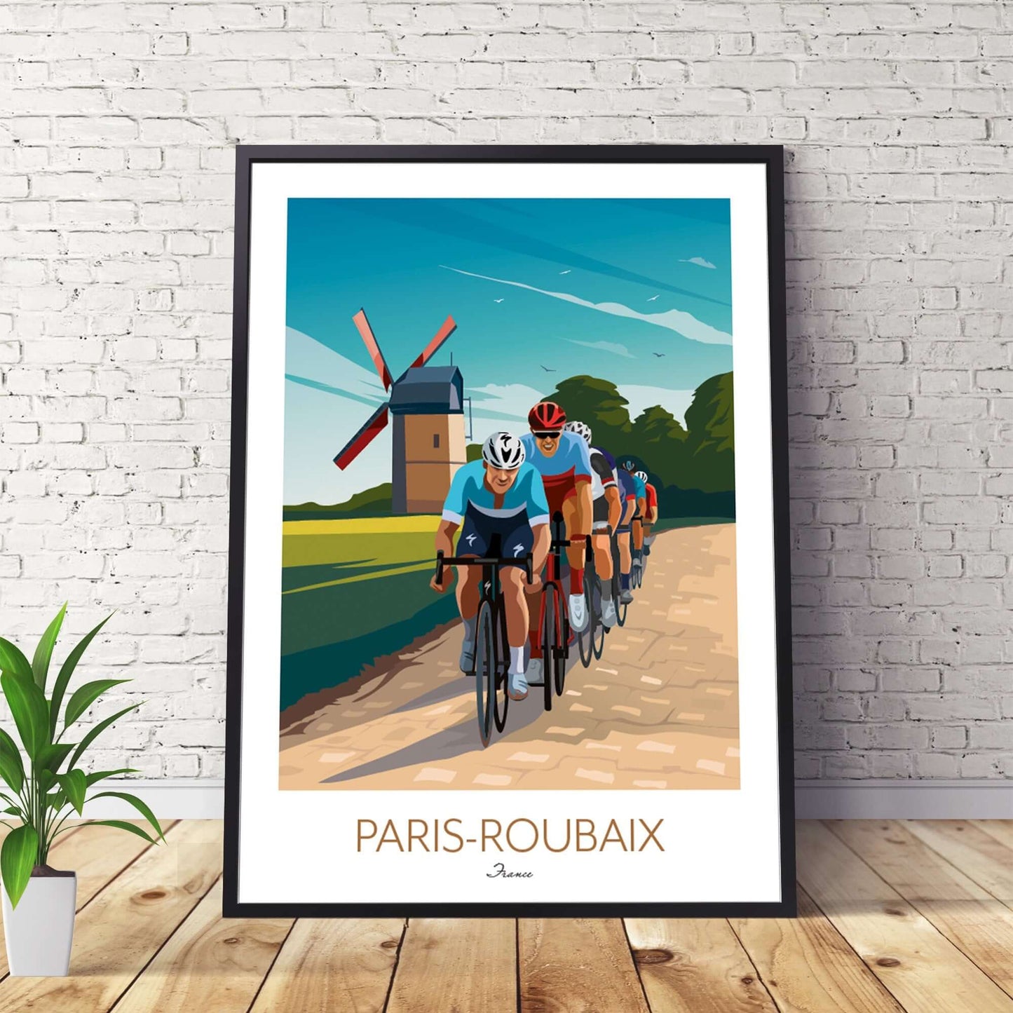 Bike Print Paris Roubaix, France - Monuments Cycling Race