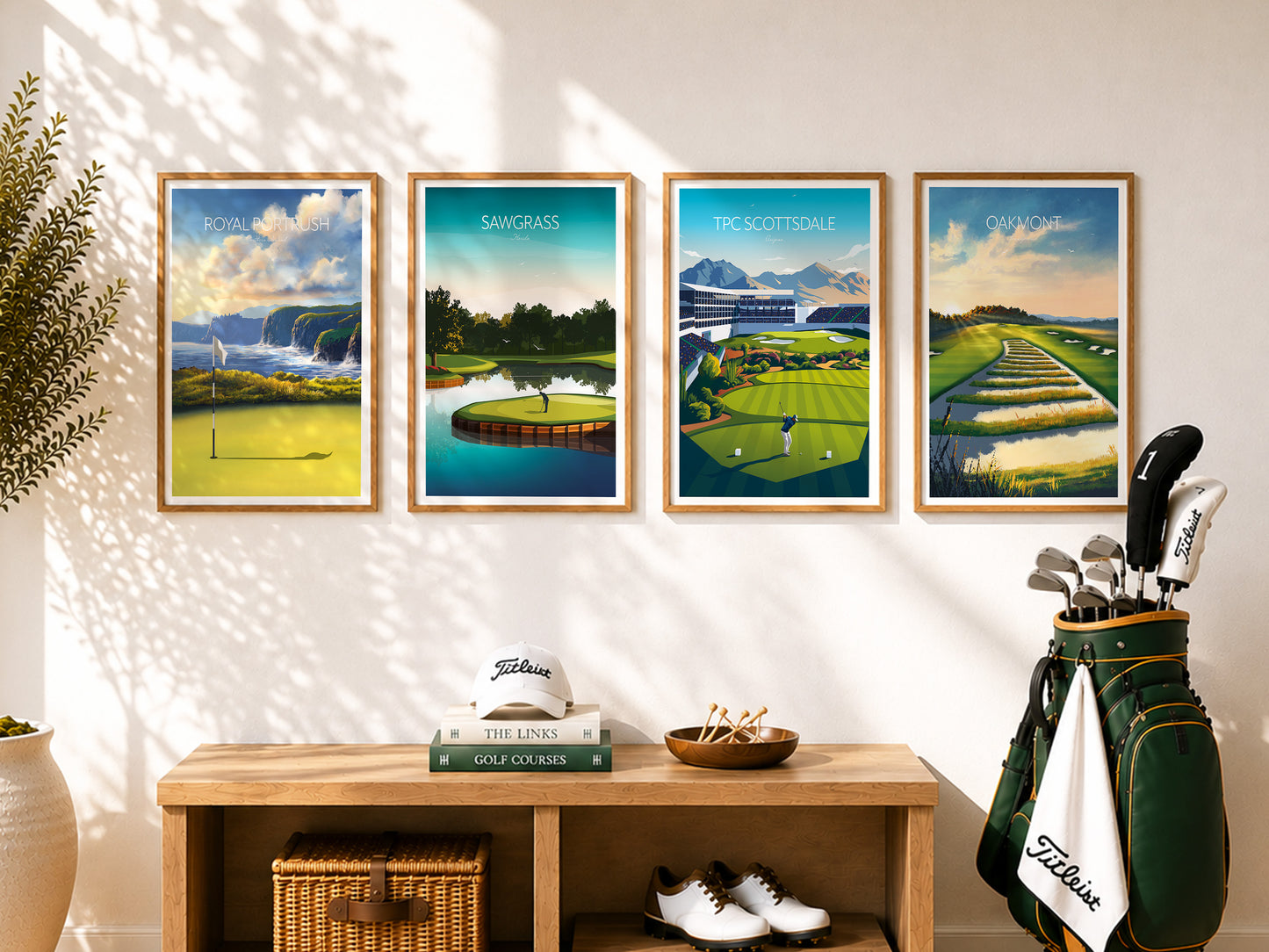Famous Golf Course Fine Art Prints Set of 4 | Choose Any 4 Iconic Golf Course Posters & Wall Art