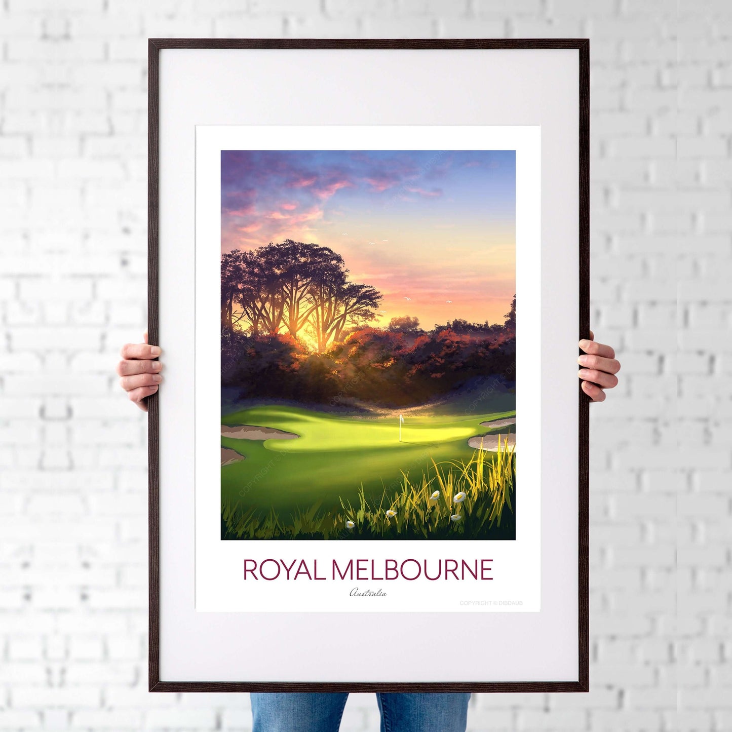 Royal Melbourne Golf Course Print Australia |  The West Course 5th Hole