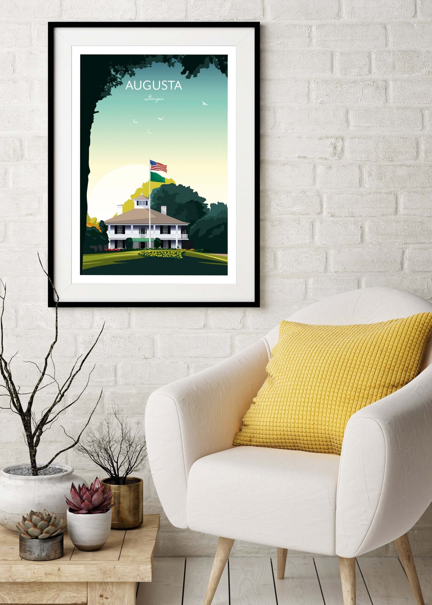 US Masters Golf Print - Augusta National Georgia Clubhouse