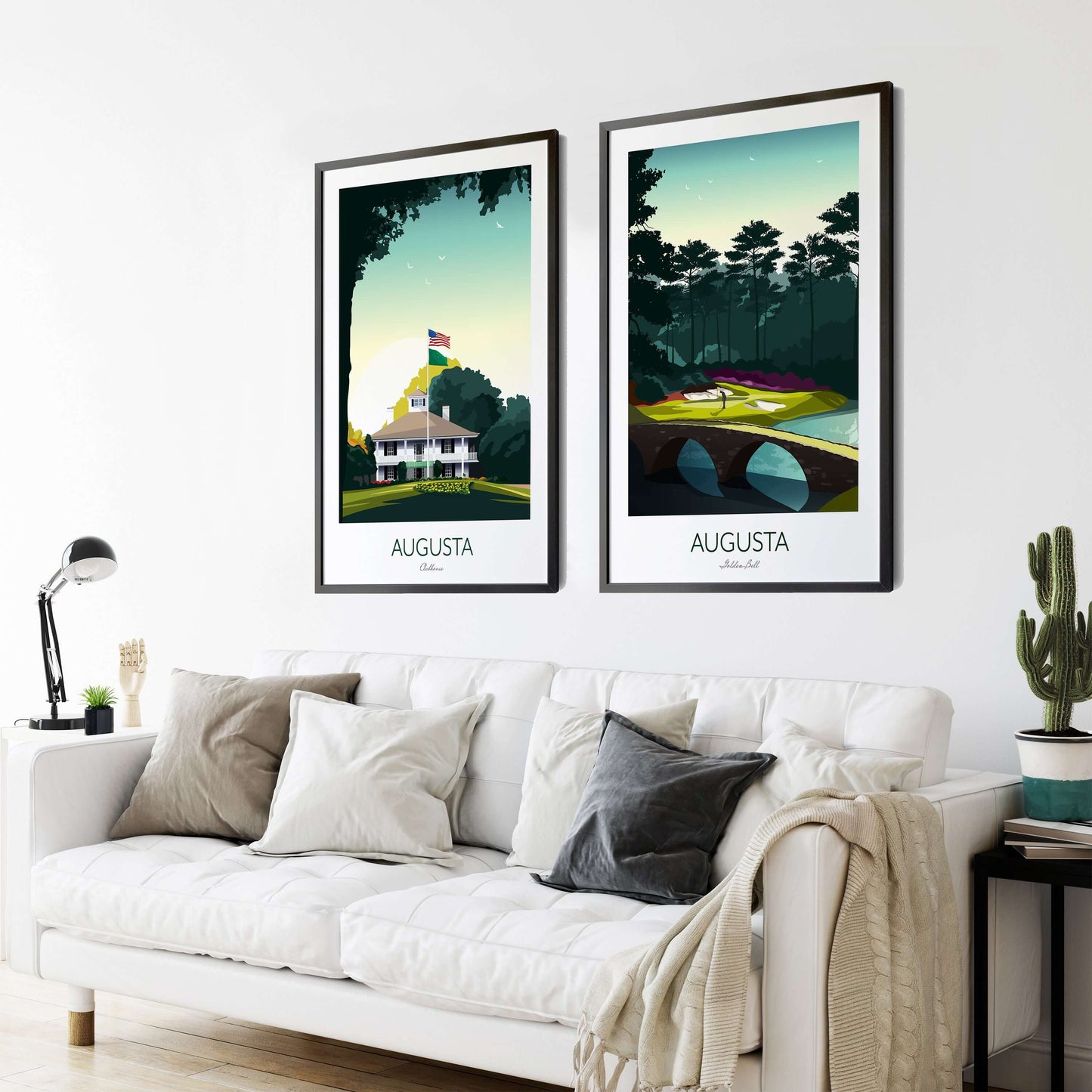 Golf Prints Augusta Masters Set of 2 - Golden Bell, Amen Corner, Clubhouse