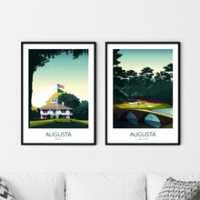 Load image into Gallery viewer, Golf Prints Augusta Masters Set of 2 - Golden Bell, Amen Corner, Clubhouse

