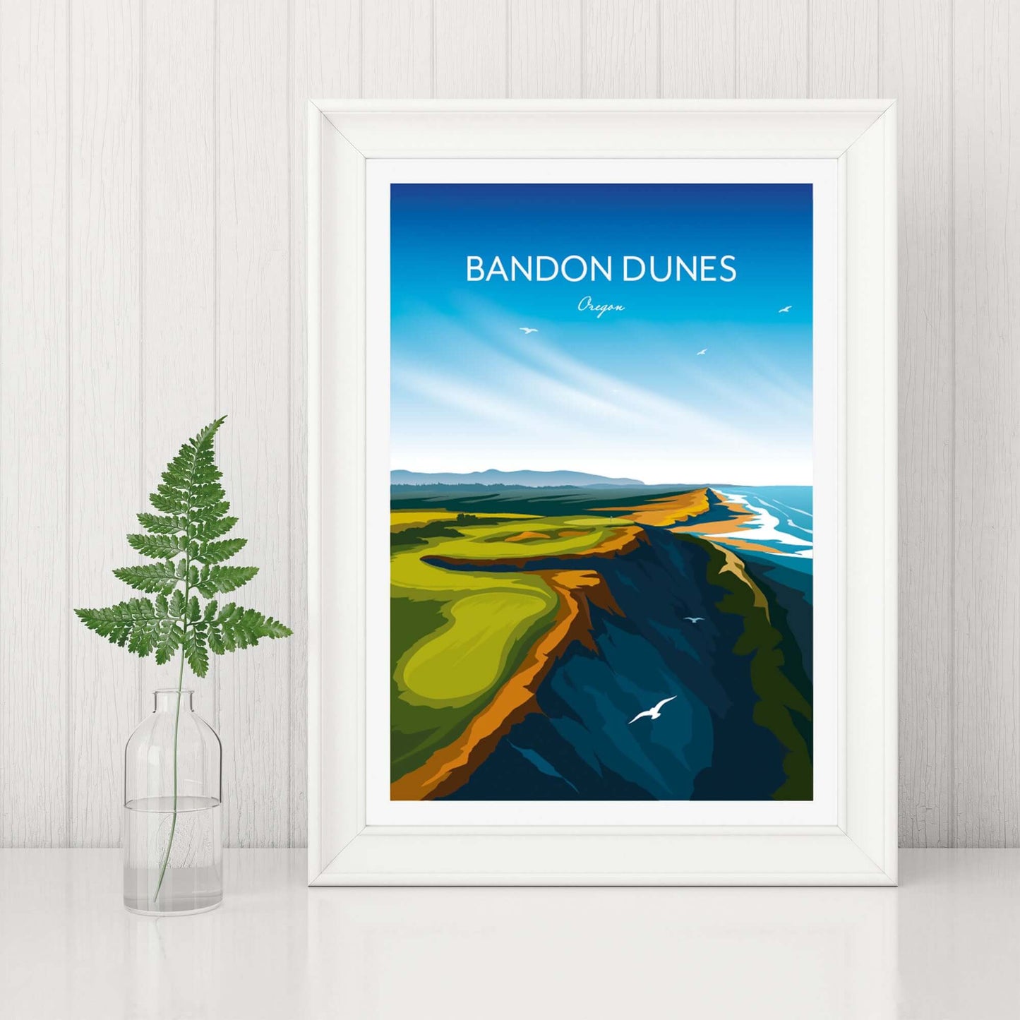 Art print of Bandon Dunes Golf Resort, Oregon.