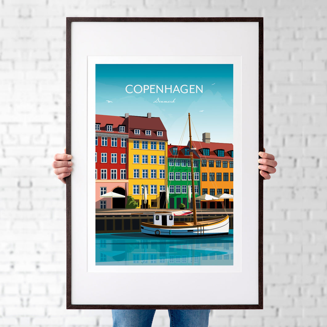 Denmark Print - Copenhagen Nyhavn Harbour