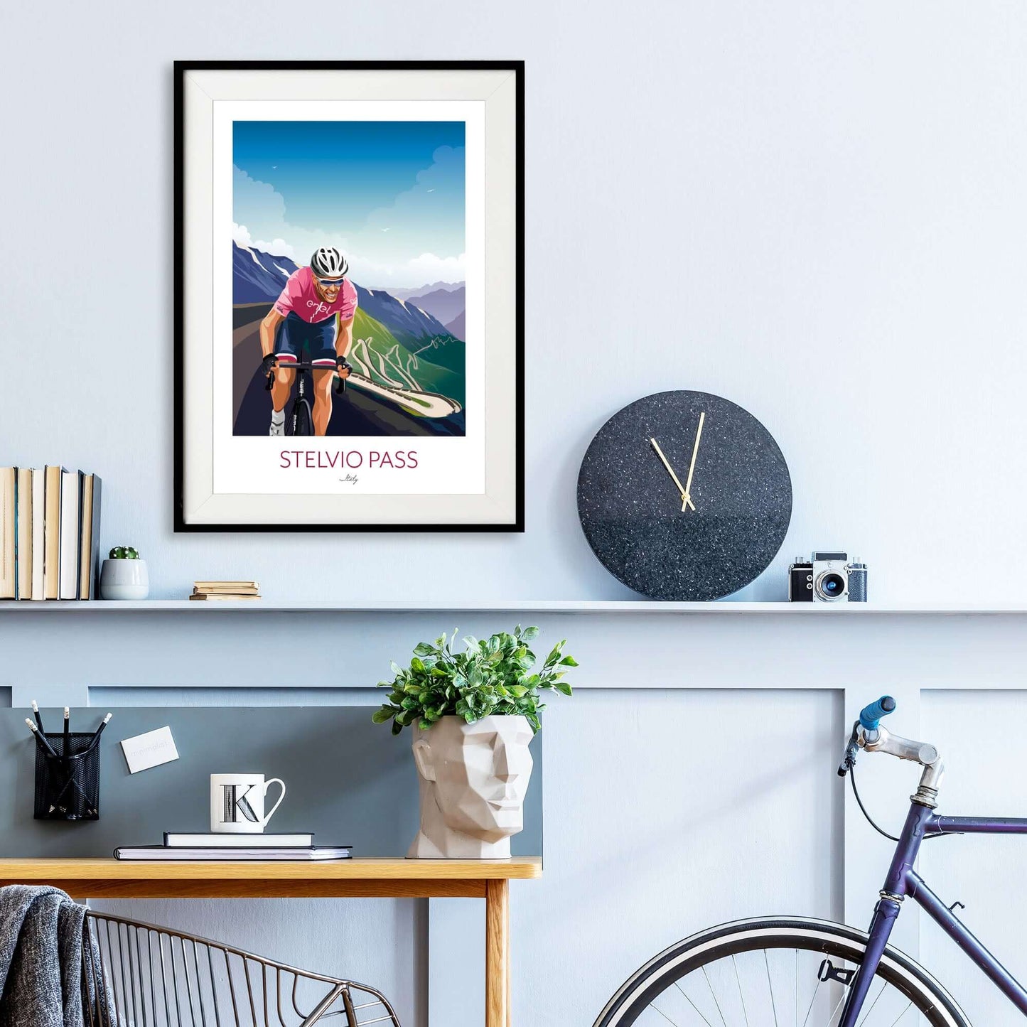 Cycling print Giro d'Italia, Stelvio Pass.