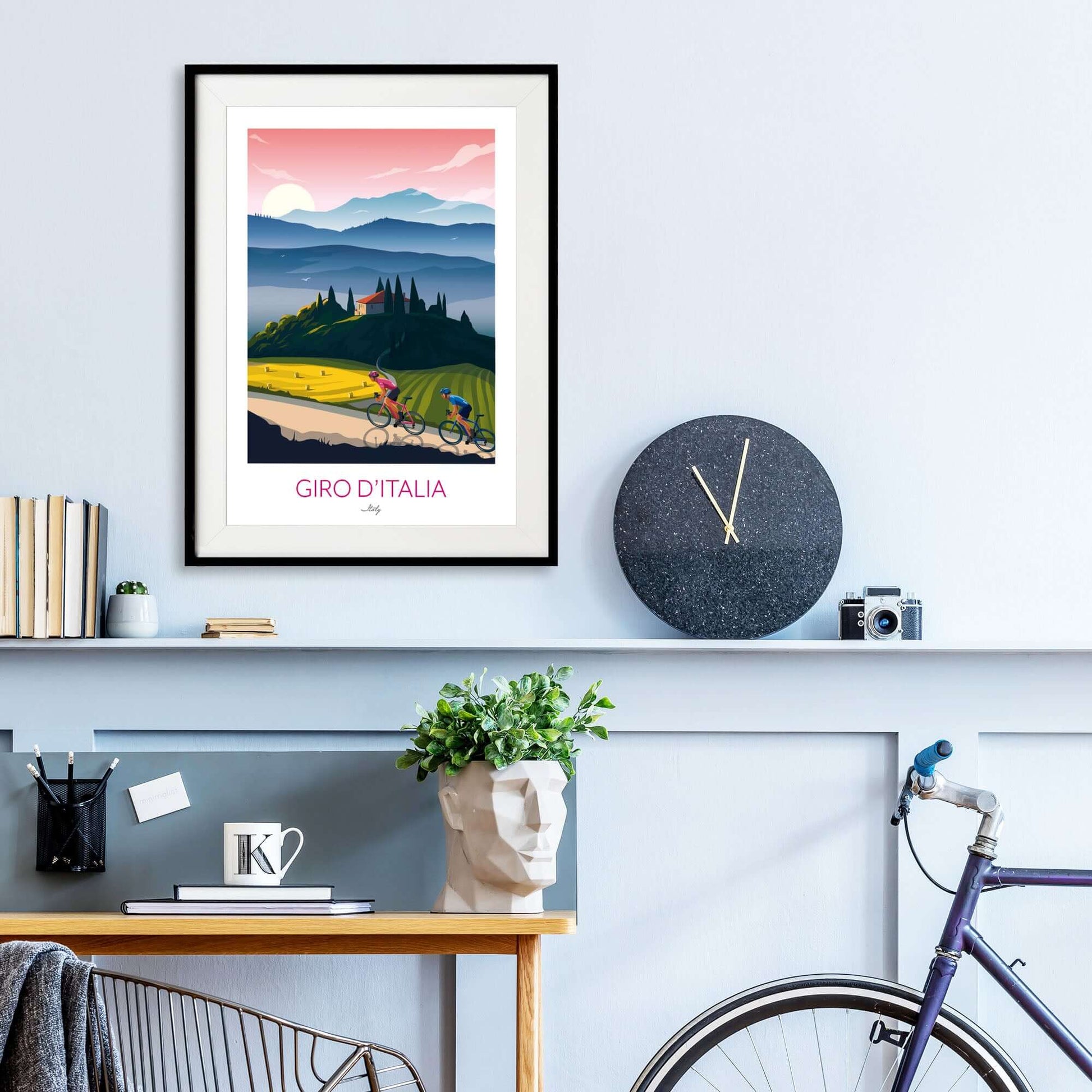 Giro d'Italia cycling print, Italy.