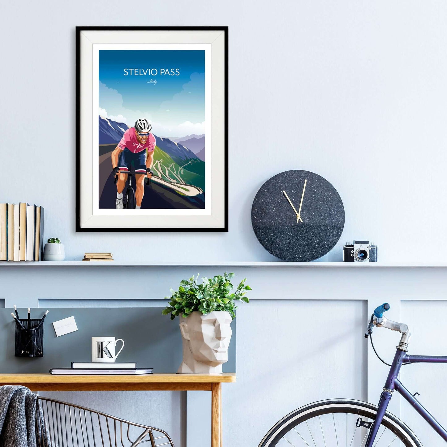 Cycling print of Stelvio Pass, Giro d'Italia.