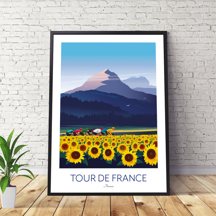 Tour De France print, cycling poster.
