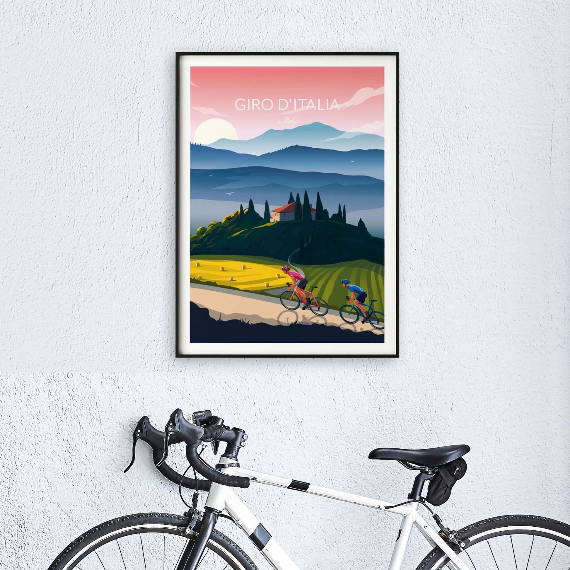 Cycling print of Giro d'Italia.