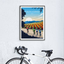 Load image into Gallery viewer, Vuelta a España Cycling Print, Tour of Spain.
