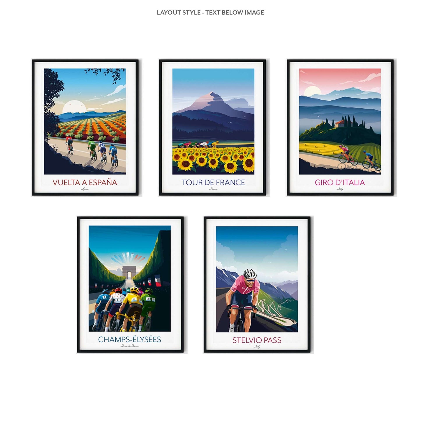 Cycling print Giro d'Italia, Stelvio Pass.