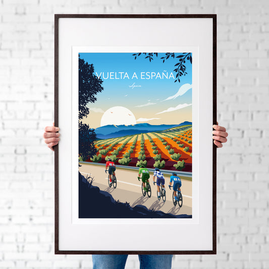 Vuelta a España Cycling Print, Tour of Spain.