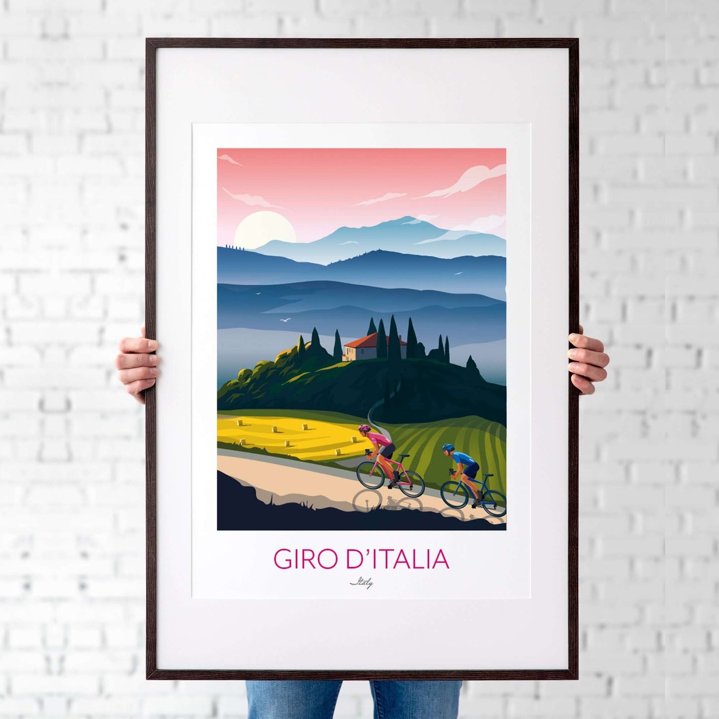 Giro d'Italia cycling print, Italy.