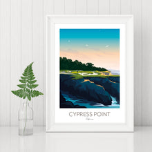Load image into Gallery viewer, Cypress Point Golf Course art print, Pebble Beach California.
