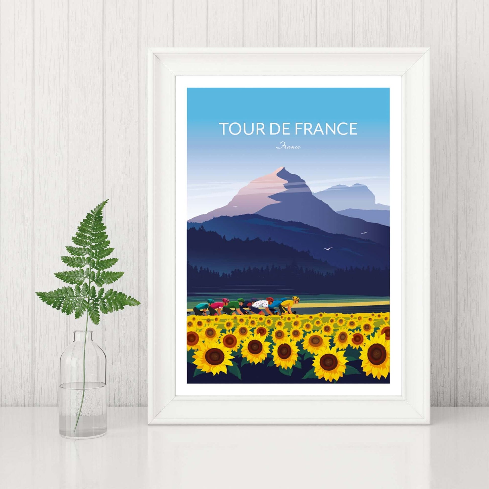 Cycling print of the Tour de France.