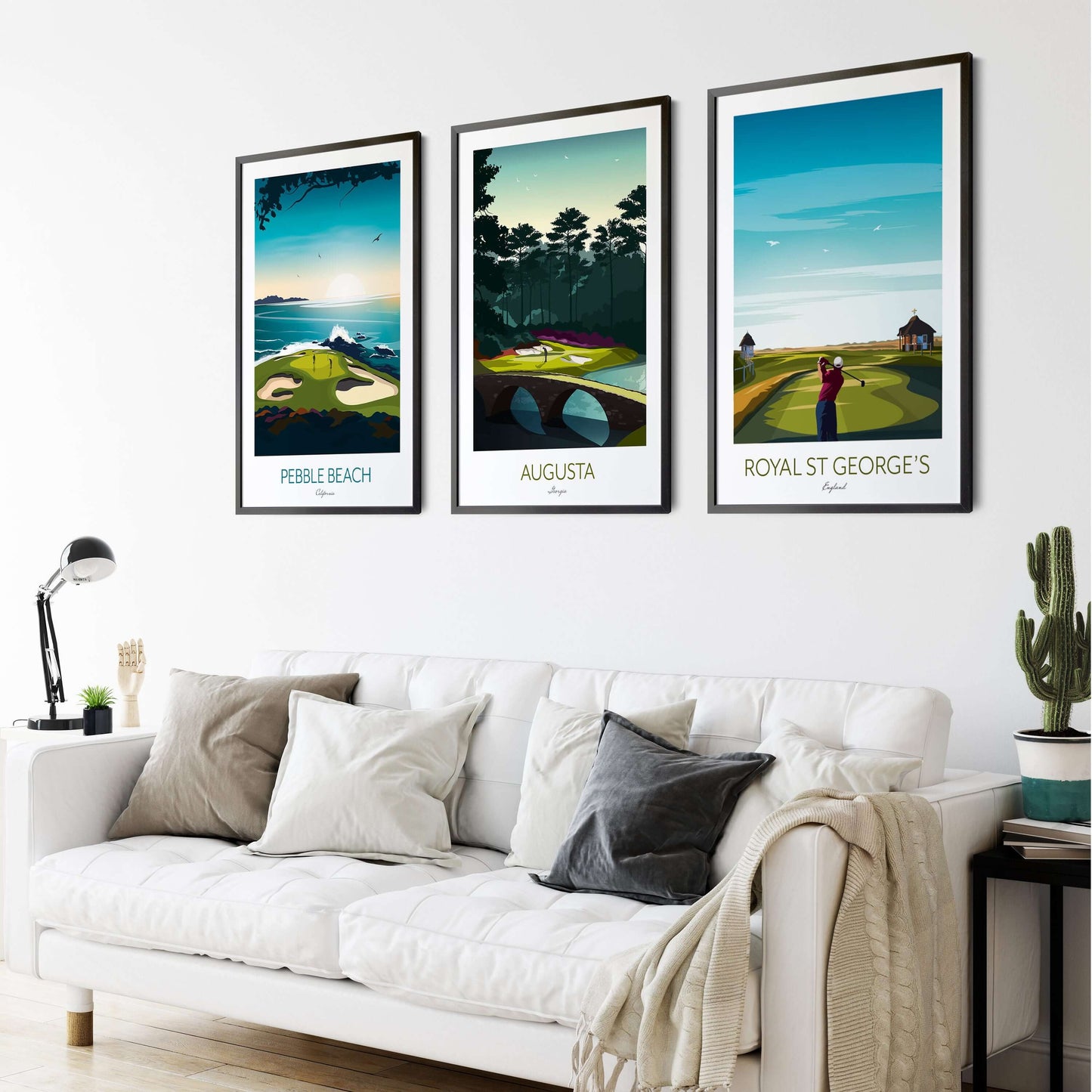 Golf Prints Wall Art Home Decor - Set of 3