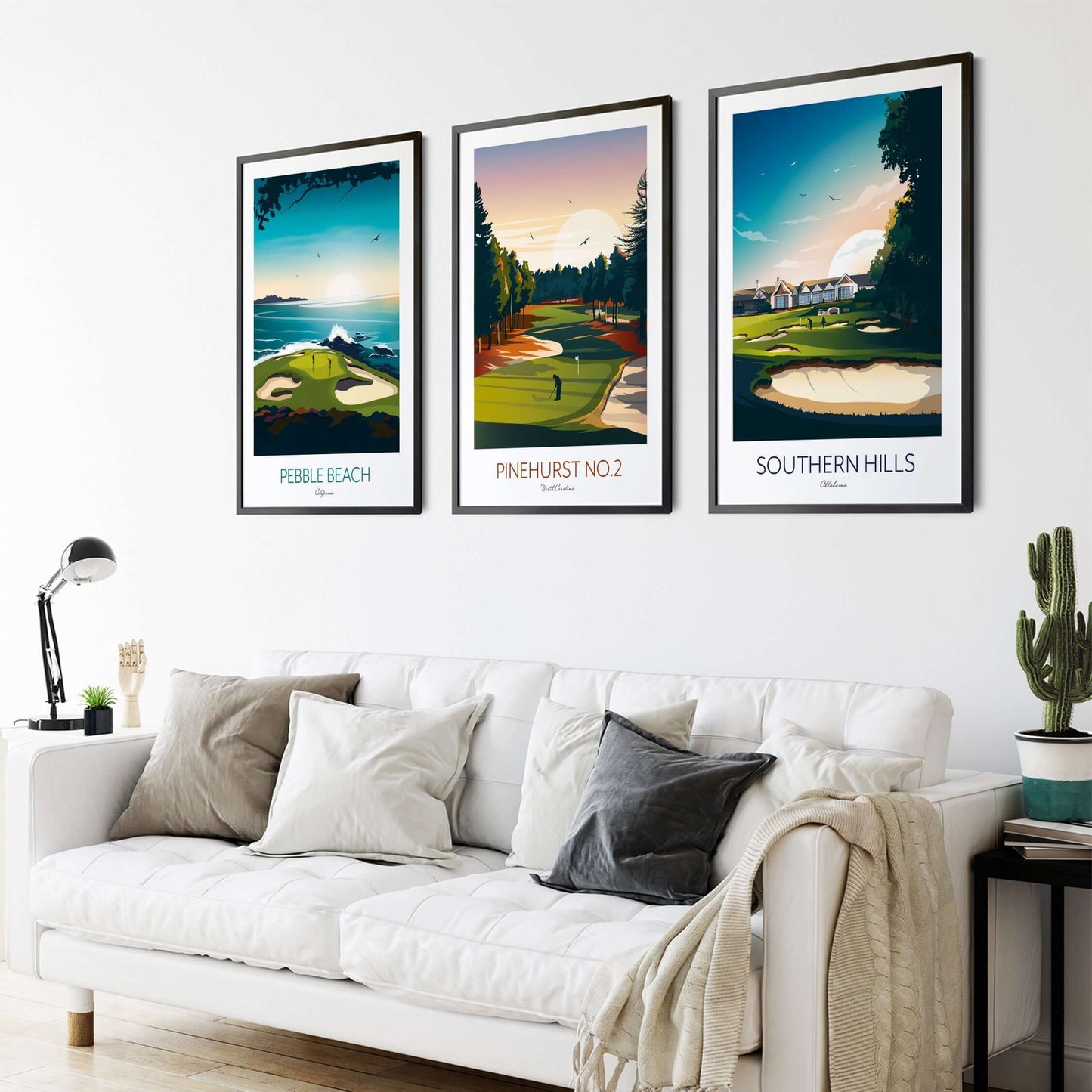 Golf art prints set of 3.