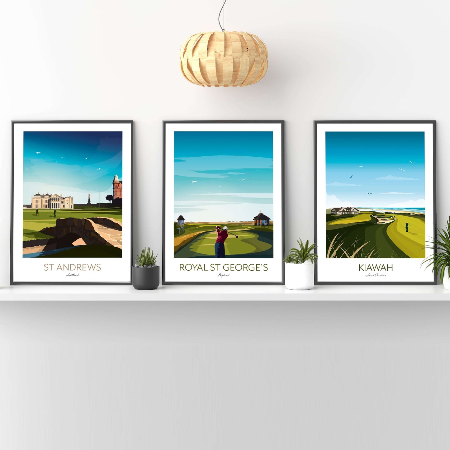 Golf Prints Home Decor Set of 3