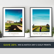 Load image into Gallery viewer, Golf Prints - Choose any 2 prints and SAVE 20% - Augusta, Pebble Beach, St Andrews, TPC Sawgrass, Kiawah, Royal County Down
