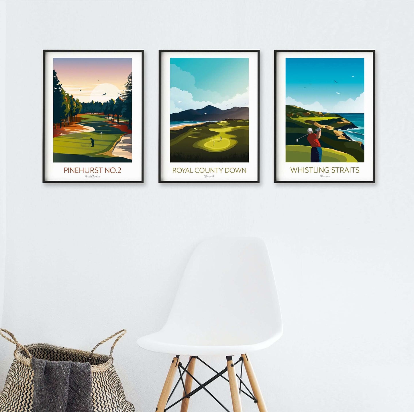 Golf Wall Art Prints, Set of 3.