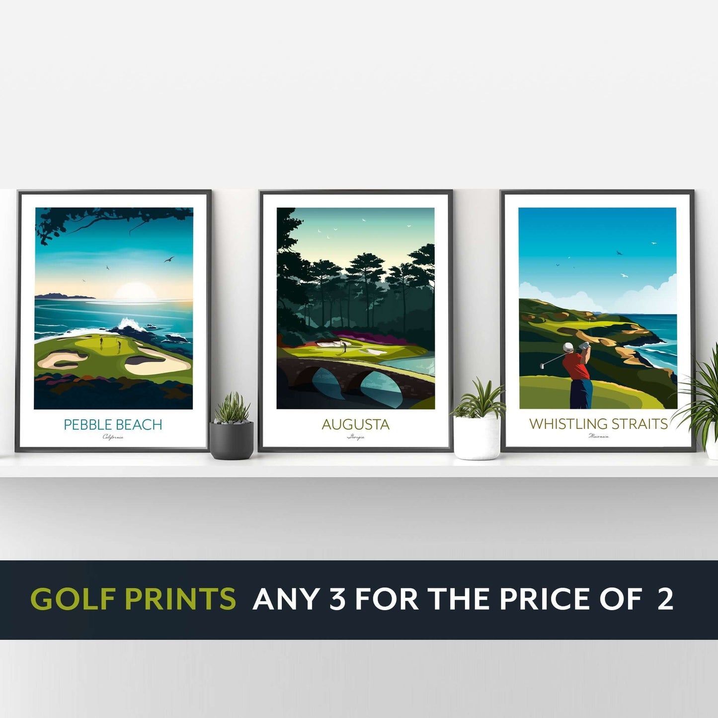 Set of 3 Golf Prints.