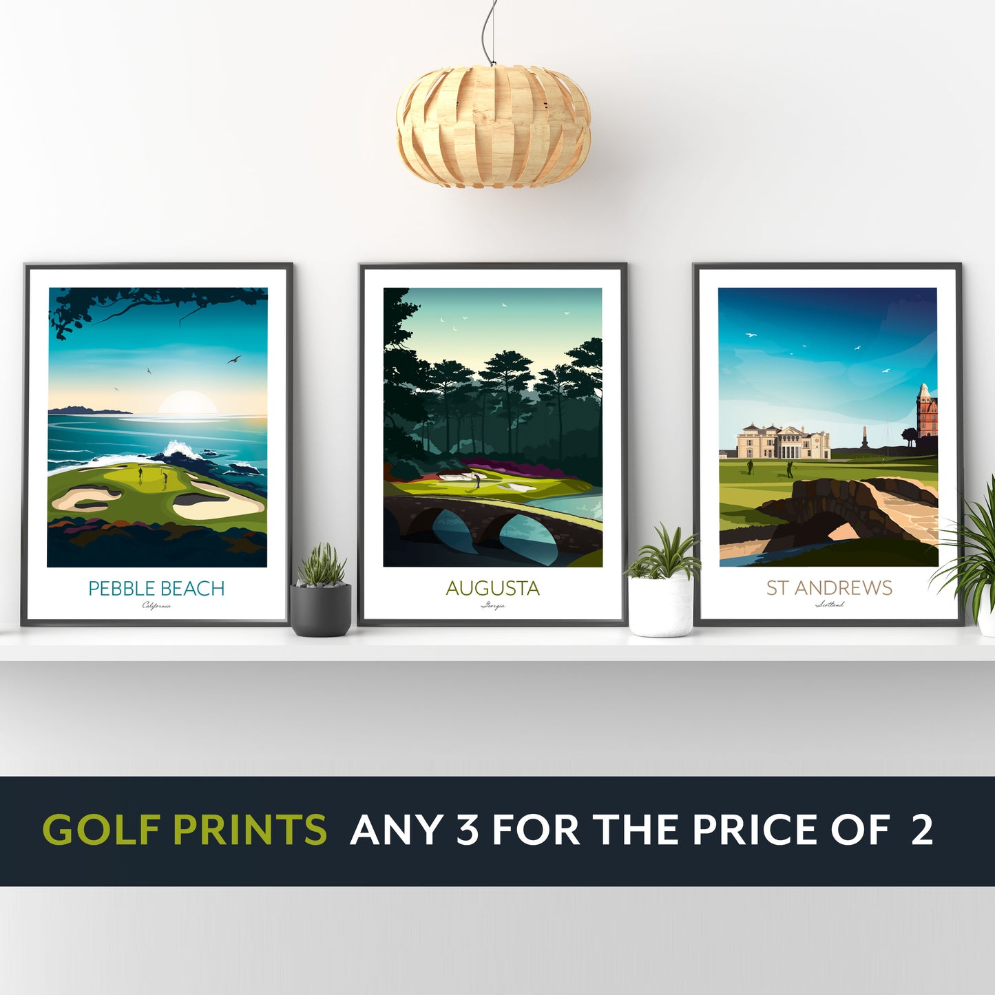 Pebble Beach California Golf Print - US Open Golf Print