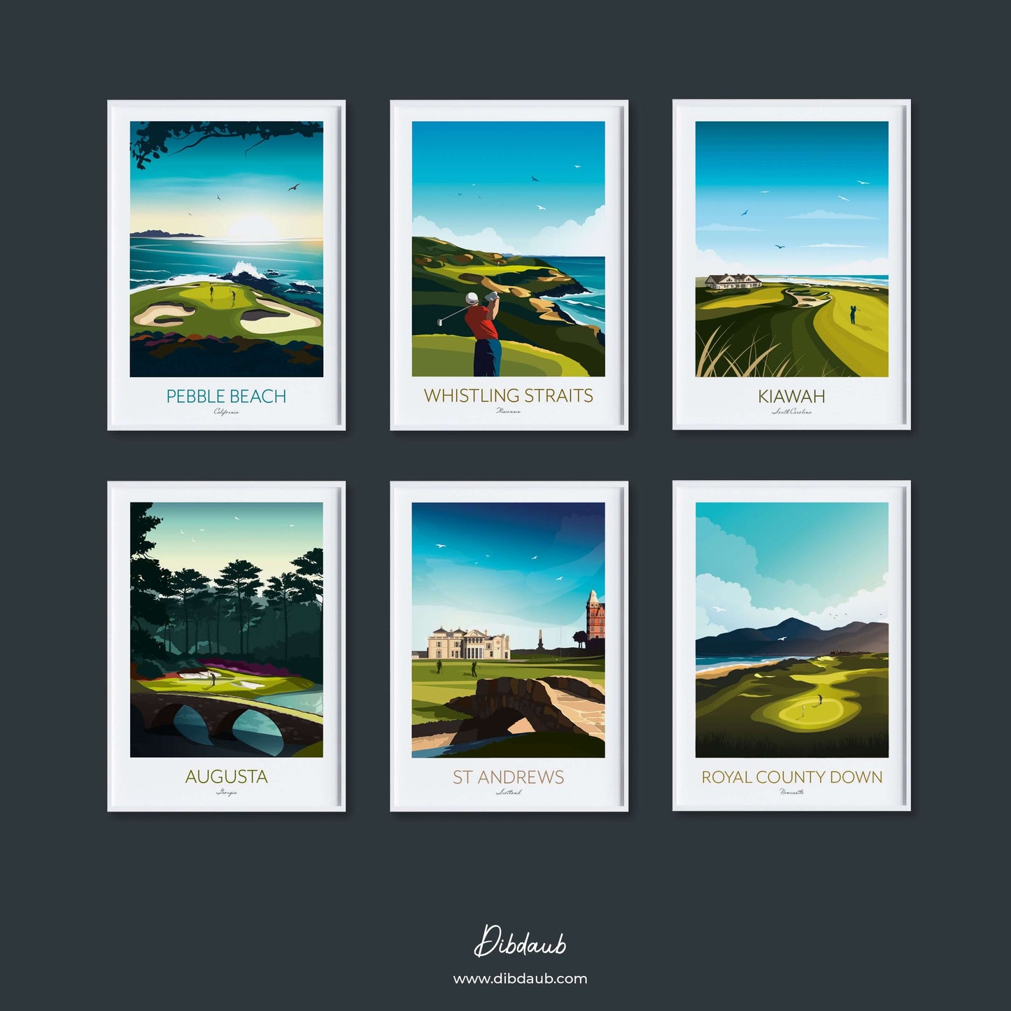 Golf Print Collection Framed Art