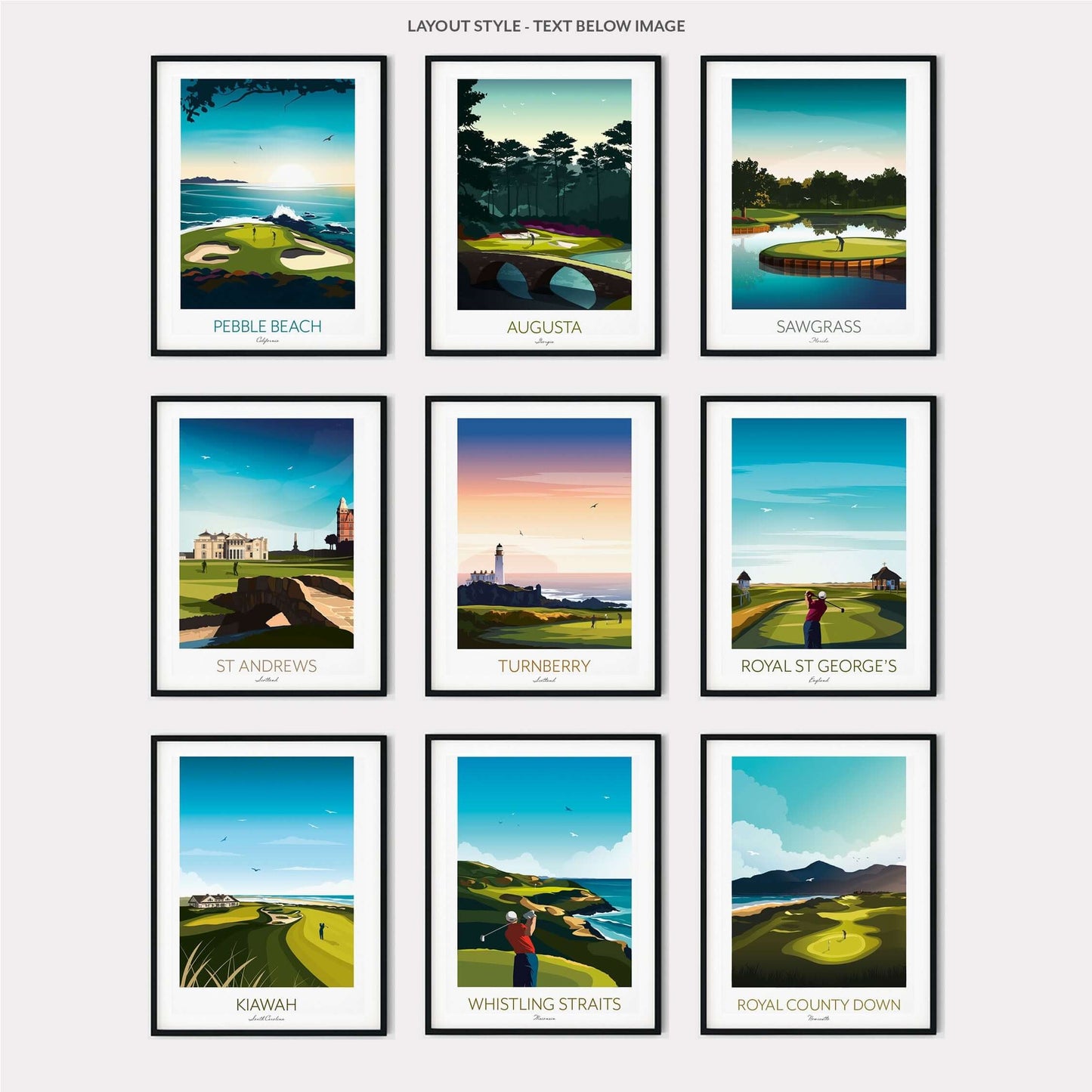 3 for 2 Golf Prints Wall Art.