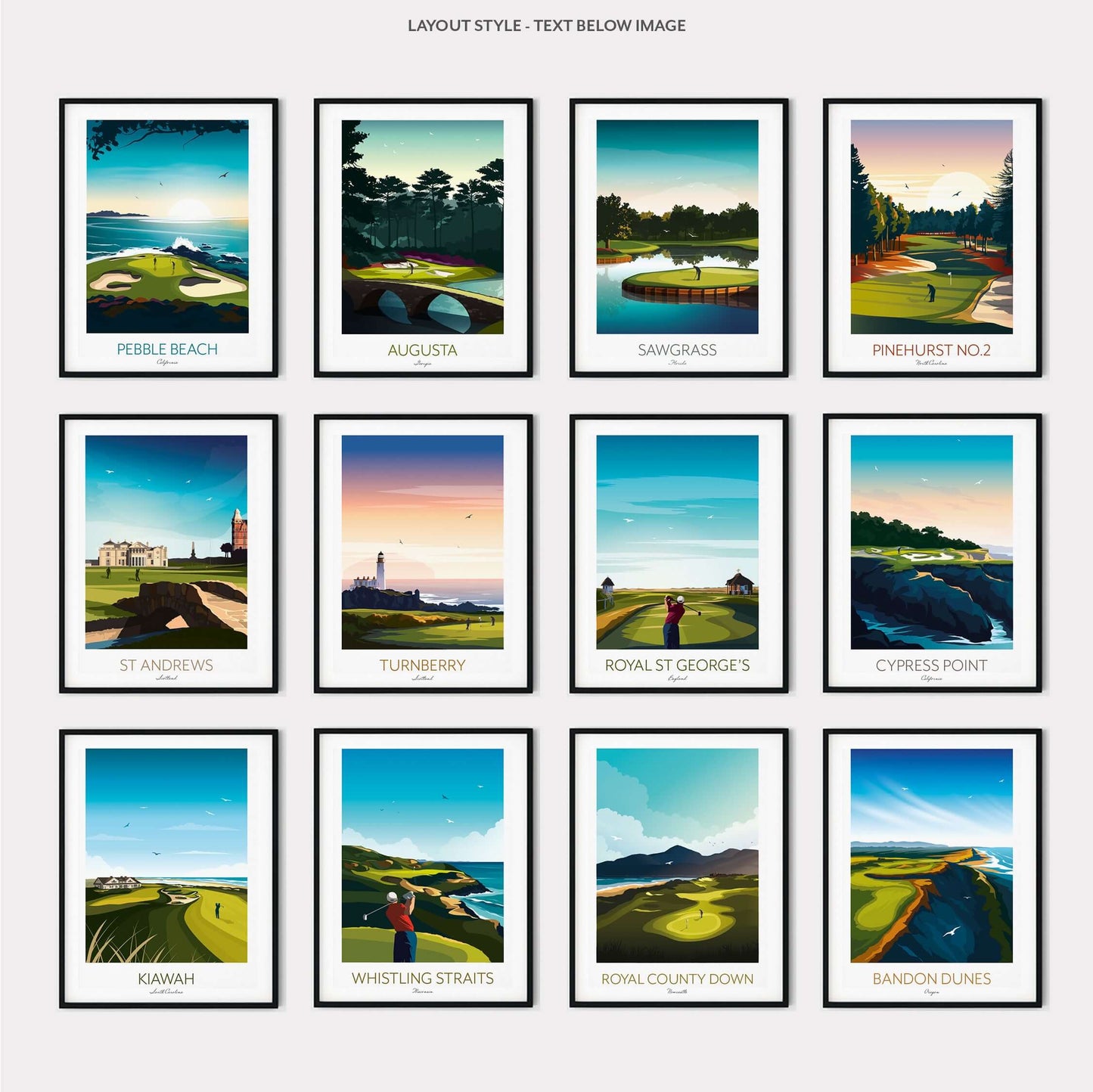 Golf Prints Collection.