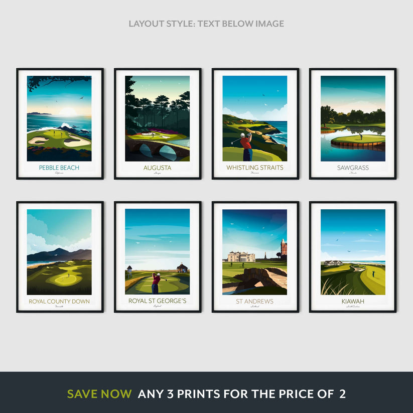 St Andrews Golf Print, Old Course | Scotland Golf Art – Dibdaub