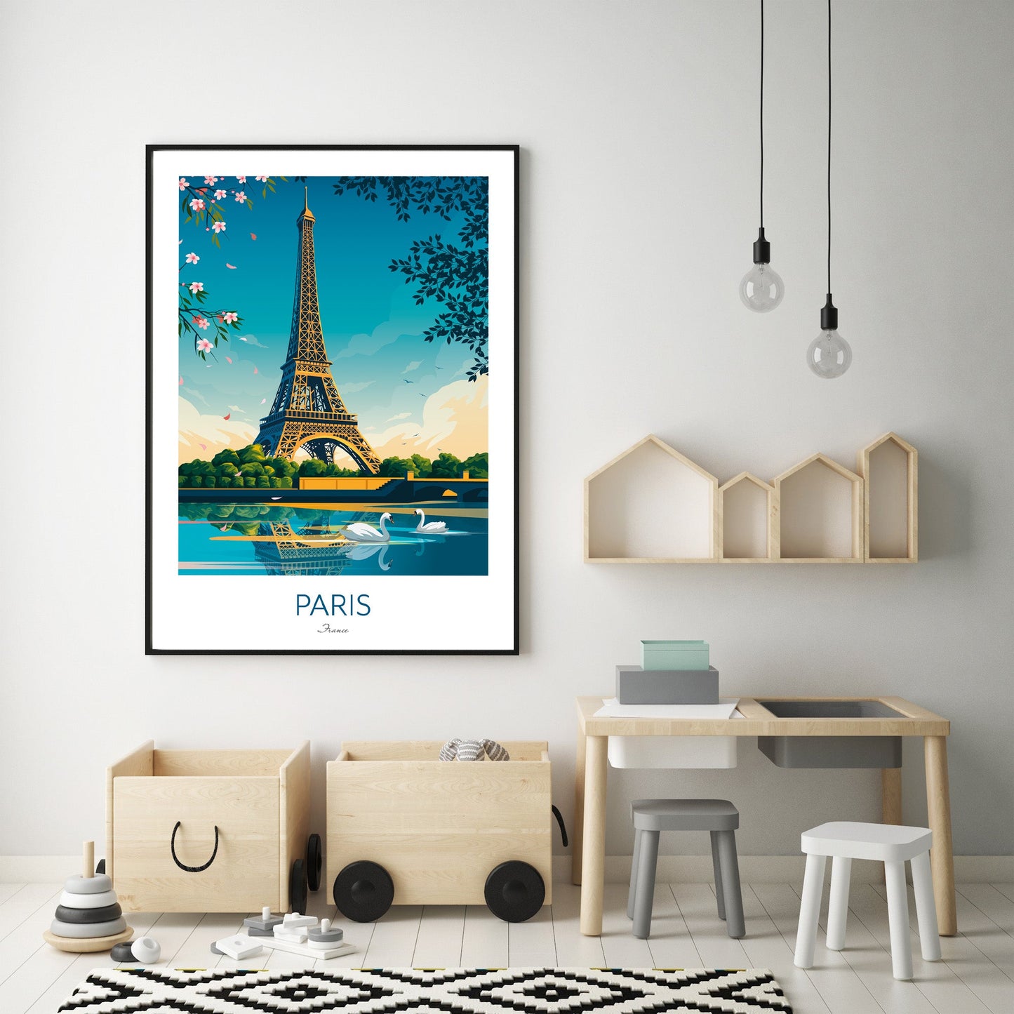 Paris Print of the Eiffel Tower, France.