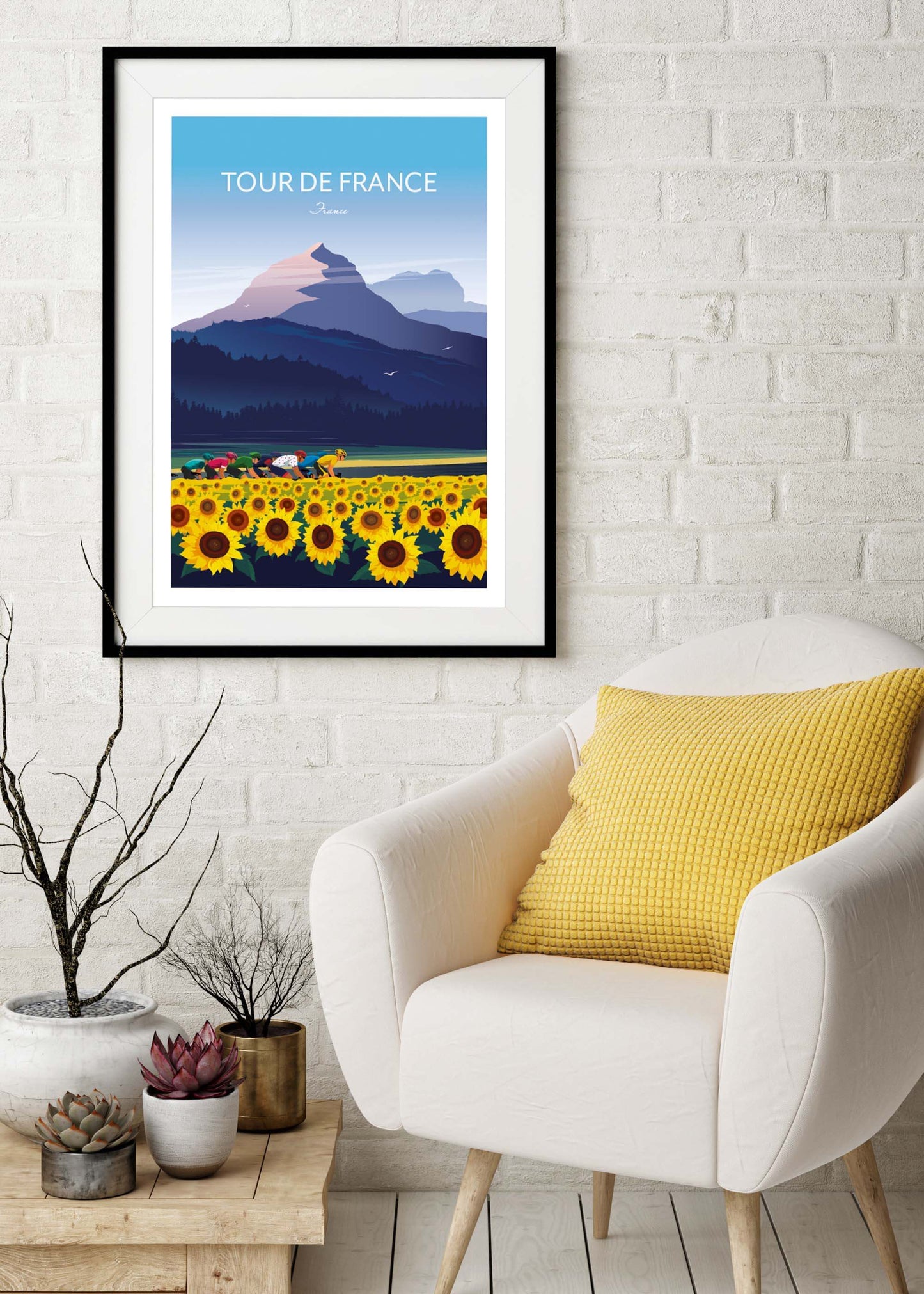 Cycling print of the Tour de France.