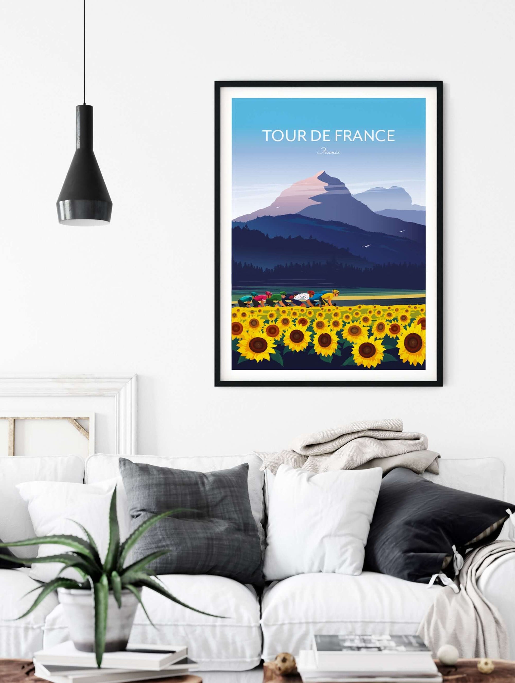 Cycling print of the Tour de France.