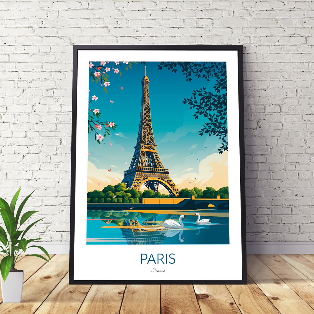 Paris Print of the Eiffel Tower, France.