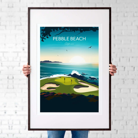 Golf Print of Pebble Beach California - US Open Golf Gift