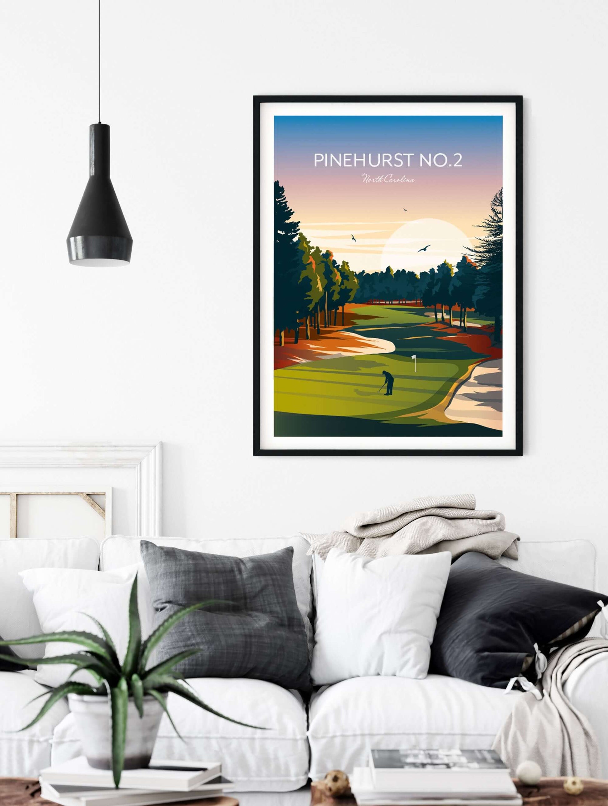 Art print of Pinehurst Number 2 golf course, North Carolina.