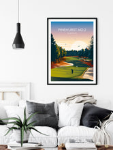 Load image into Gallery viewer, Art print of Pinehurst Number 2 golf course, North Carolina.
