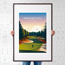 Load image into Gallery viewer, Art print of Pinehurst Number 2 golf course, North Carolina.
